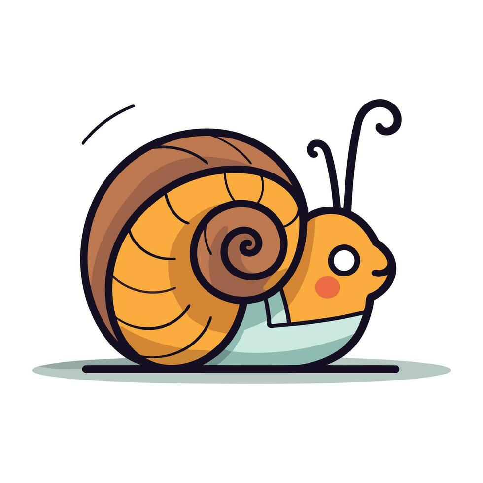 Schnecke Karikatur Vektor Illustration. süß und komisch Schnecke Charakter.