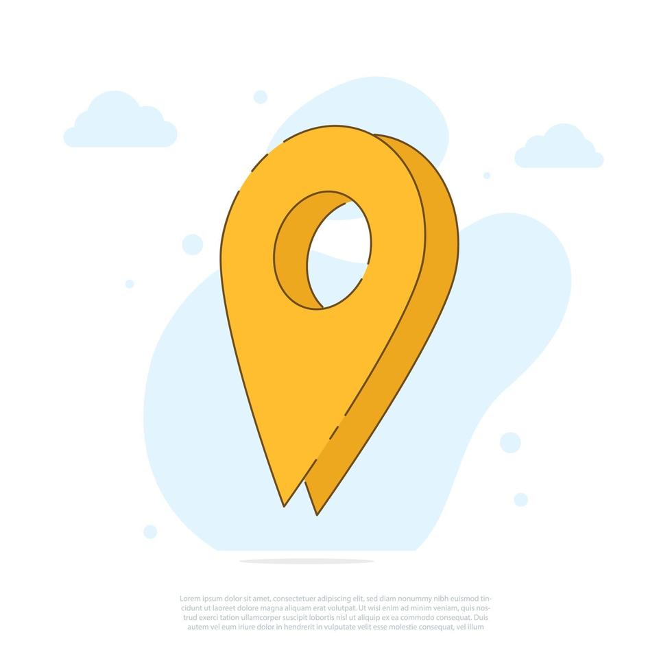 GPS-Navigator-Pin, die gelbe Farbe überprüft vektor