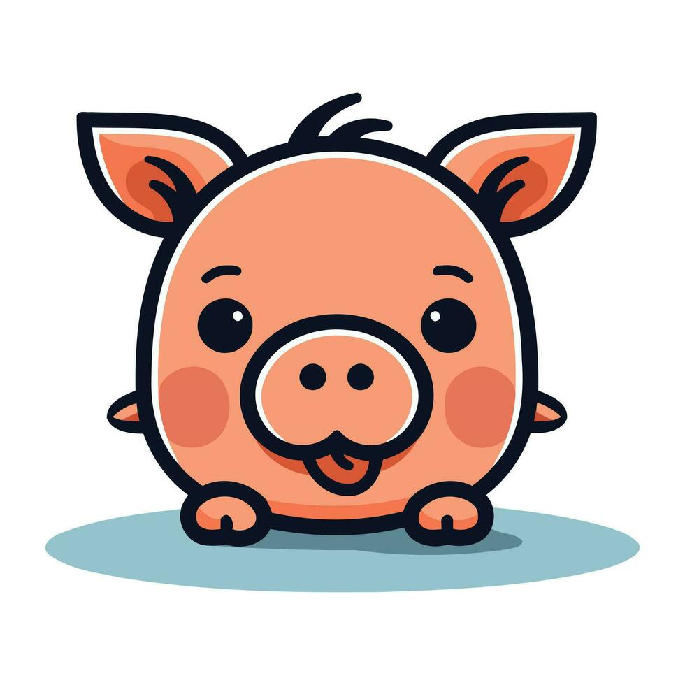 süß Schwein Karikatur Vektor Illustration. süß Schwein Charakter Design.