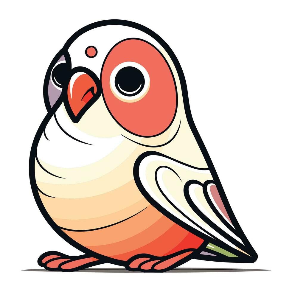 söt tecknad serie papegoja. vektor illustration isolerat på vit bakgrund.