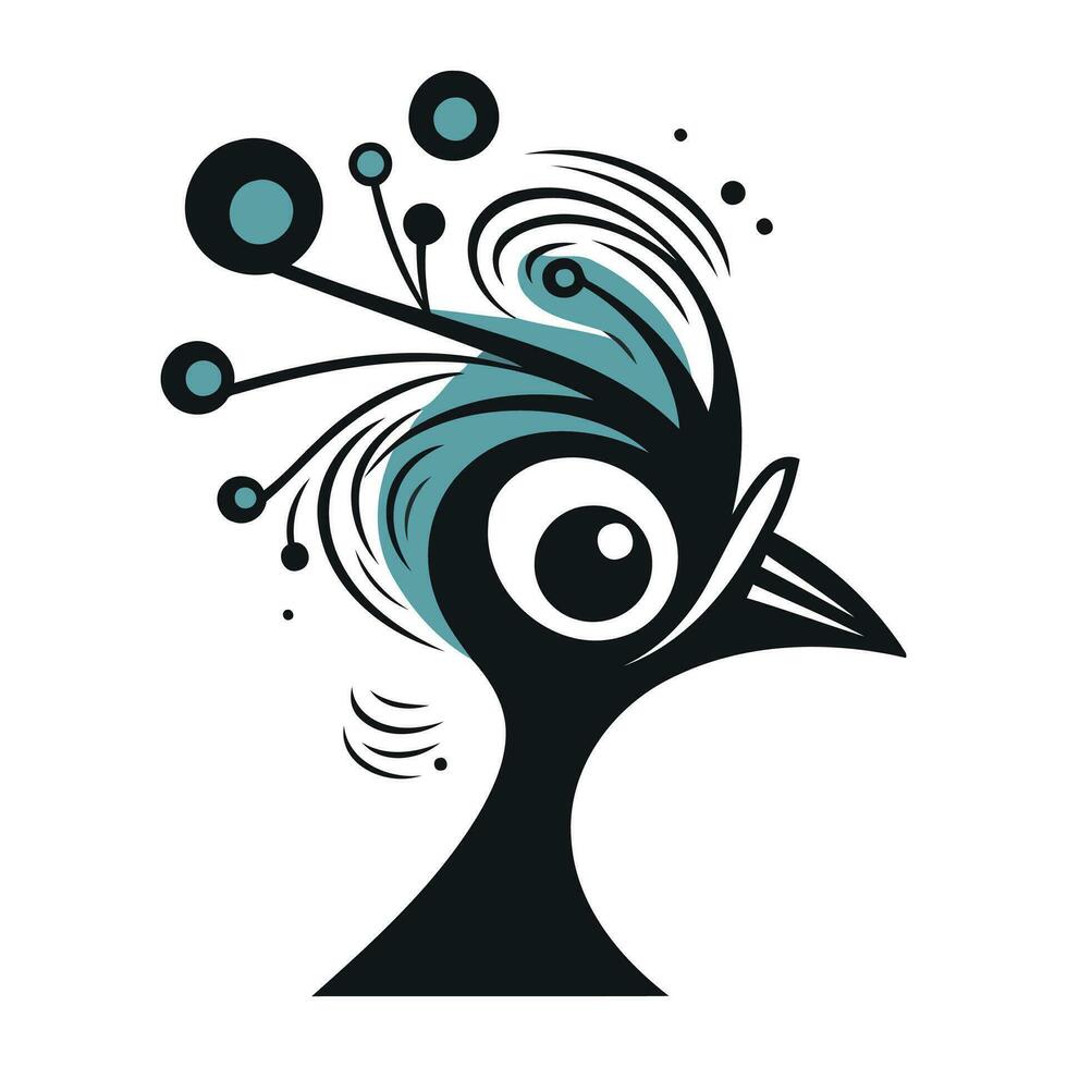 Vektor Illustration von ein Vogel im das bilden von ein stilisiert Baum