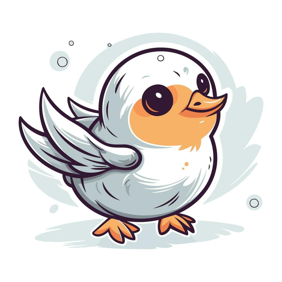 Illustration von ein süß wenig Vogel. isoliert auf ein Weiß Hintergrund vektor