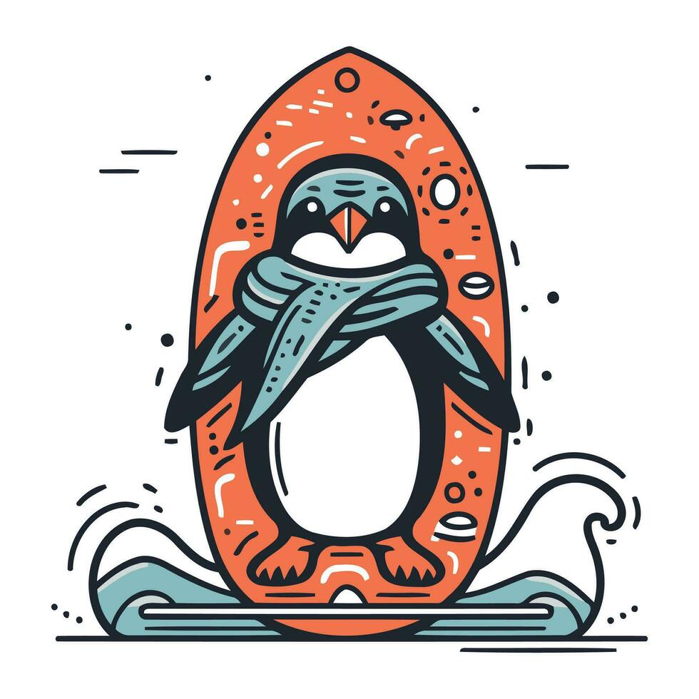 pingvin i de form av en brev. vektor illustration.