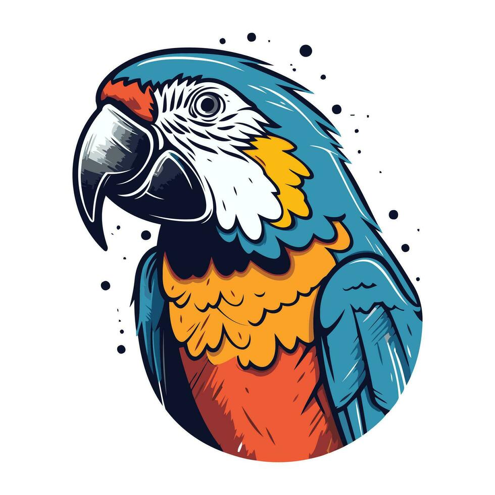 färgrik ara papegoja vektor illustration i tecknad serie stil isolerat på vit bakgrund