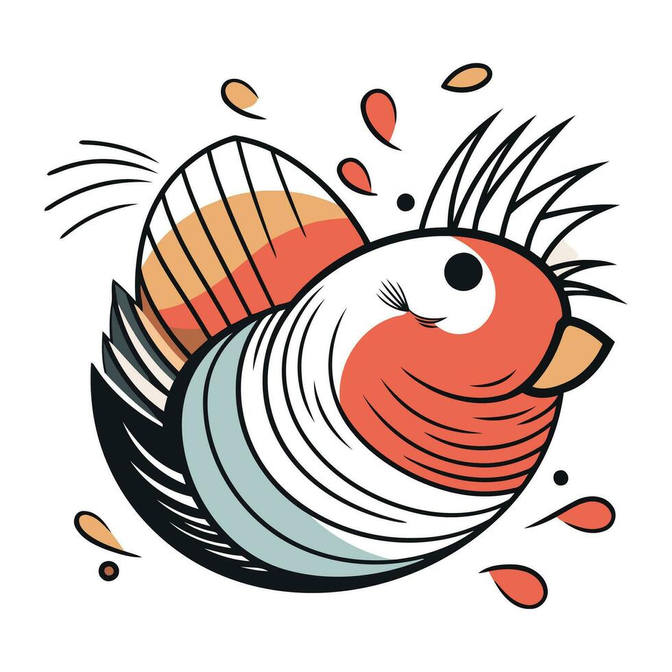 vektor illustration av en fisk i tecknad serie stil. isolerat på vit bakgrund.