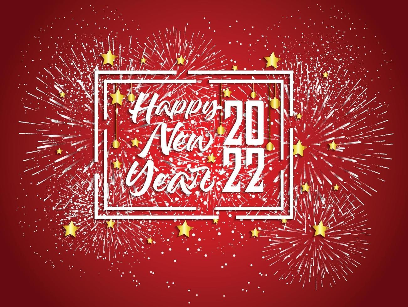 Frohes neues Jahr 2022 mit Feuerwerkshintergründen vektor