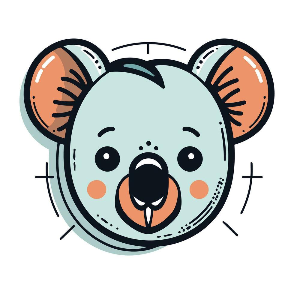 süß Koala Kopf kawaii Karikatur Vektor Illustration Grafik Design