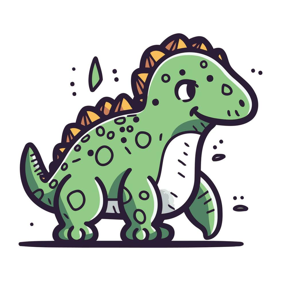 süß Dinosaurier Gekritzel Vektor Illustration. Karikatur Stegosaurus