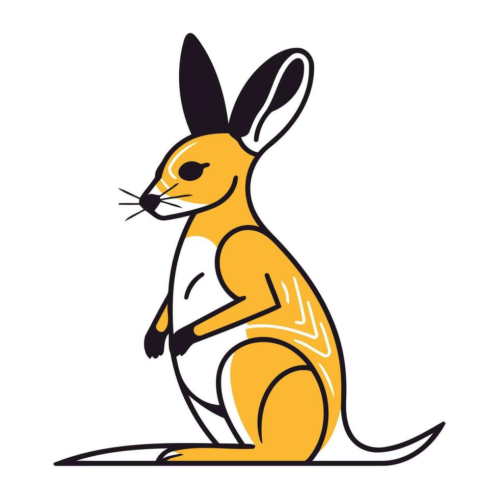 känguru isolerat på vit bakgrund. tecknad serie stil. vektor illustration.