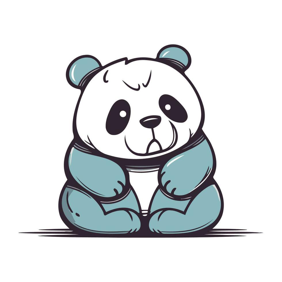 Panda Bär Vektor Illustration. süß Karikatur Panda Bär Charakter
