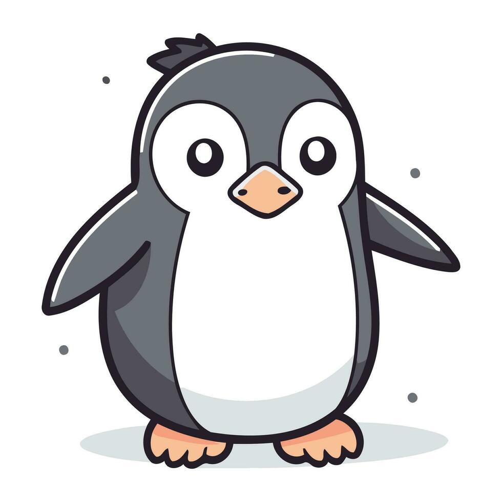 pingvin tecknad serie vektor illustration. söt pingvin karaktär.
