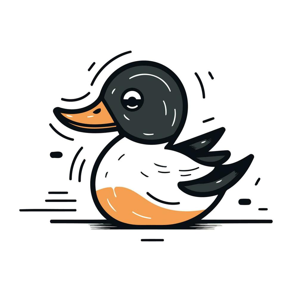 Ente Symbol. Vektor Illustration von ein süß Ente. isoliert auf Weiß Hintergrund.