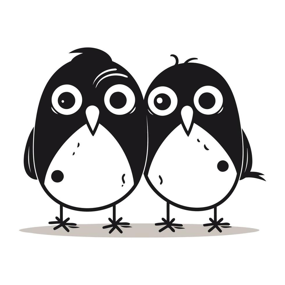 söt tecknad serie pingviner. vektor illustration på en vit bakgrund.