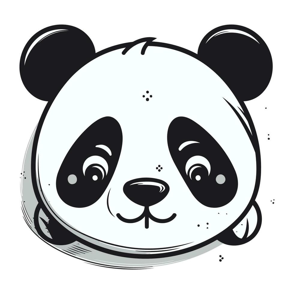 süß Panda Gesicht. Hand gezeichnet Vektor Illustration im Karikatur Stil.