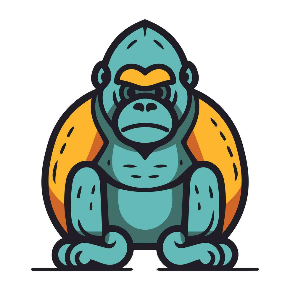 Gorilla Affe Maskottchen. Karikatur Illustration von Gorilla Affe Maskottchen zum Netz Design vektor