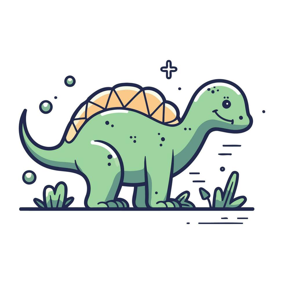 süß Dinosaurier im eben Linie Stil. Vektor Illustration zum Ihre Design