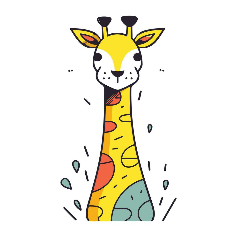 süß Giraffe. Vektor Illustration im Gekritzel Stil.