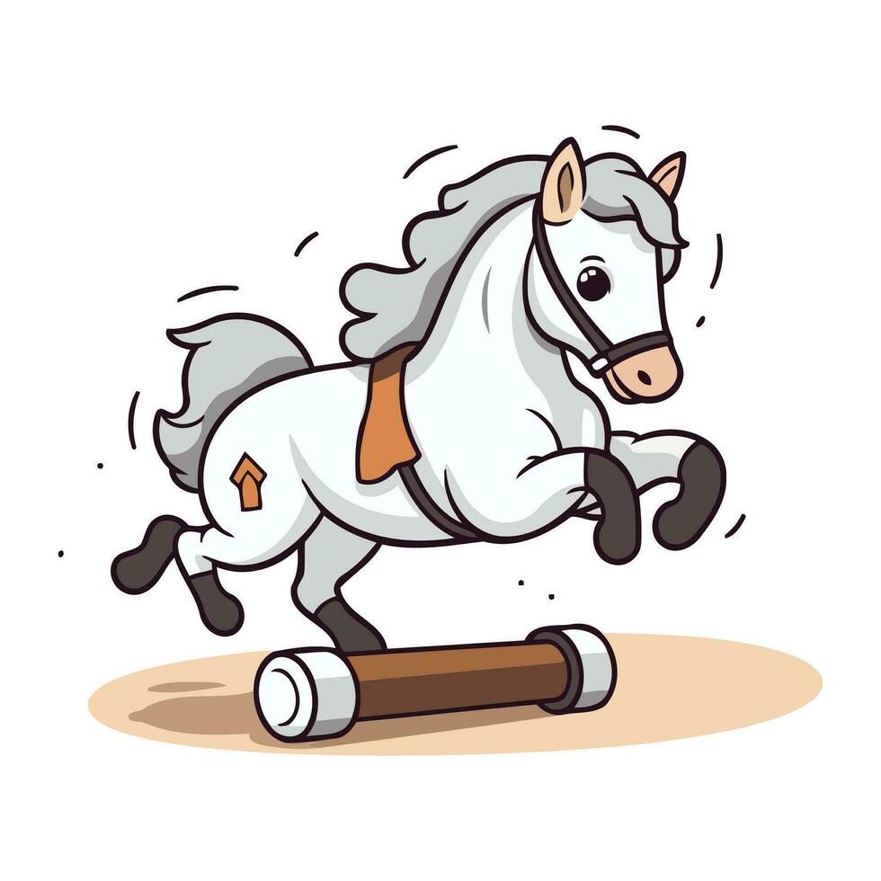 Pferd Springen Karikatur Vektor Illustration