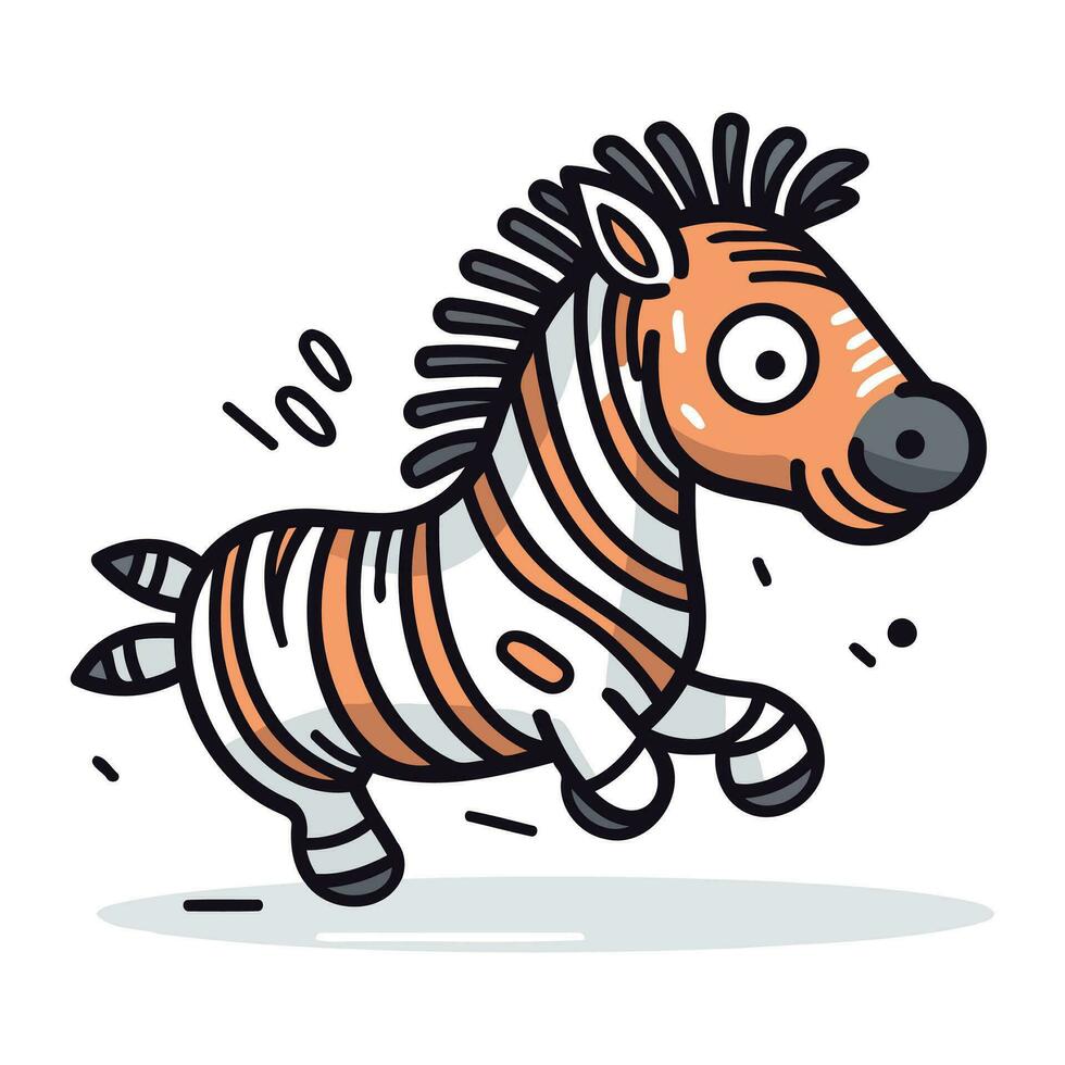 zebra löpning ikon. tecknad serie illustration av zebra löpning ikon för webb design vektor