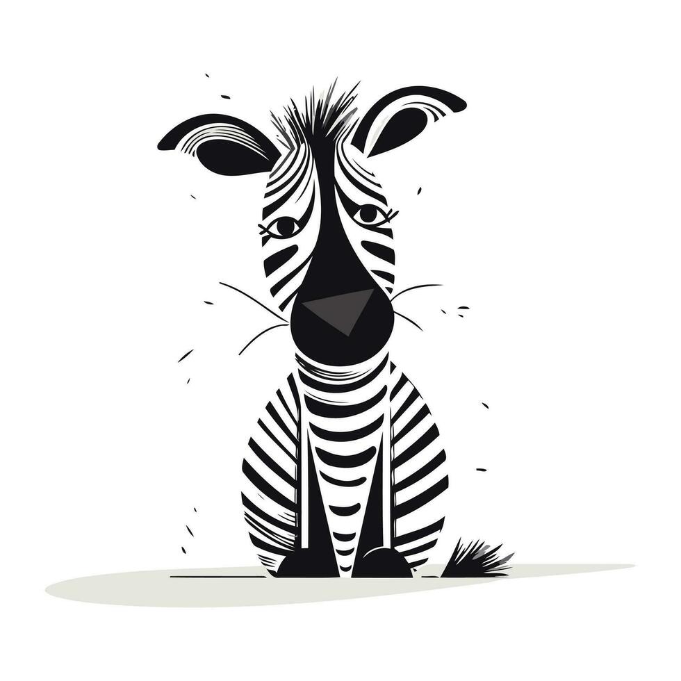 Zebra Vektor isoliert auf Weiß Hintergrund. schwarz und Weiß Zebra Illustration.