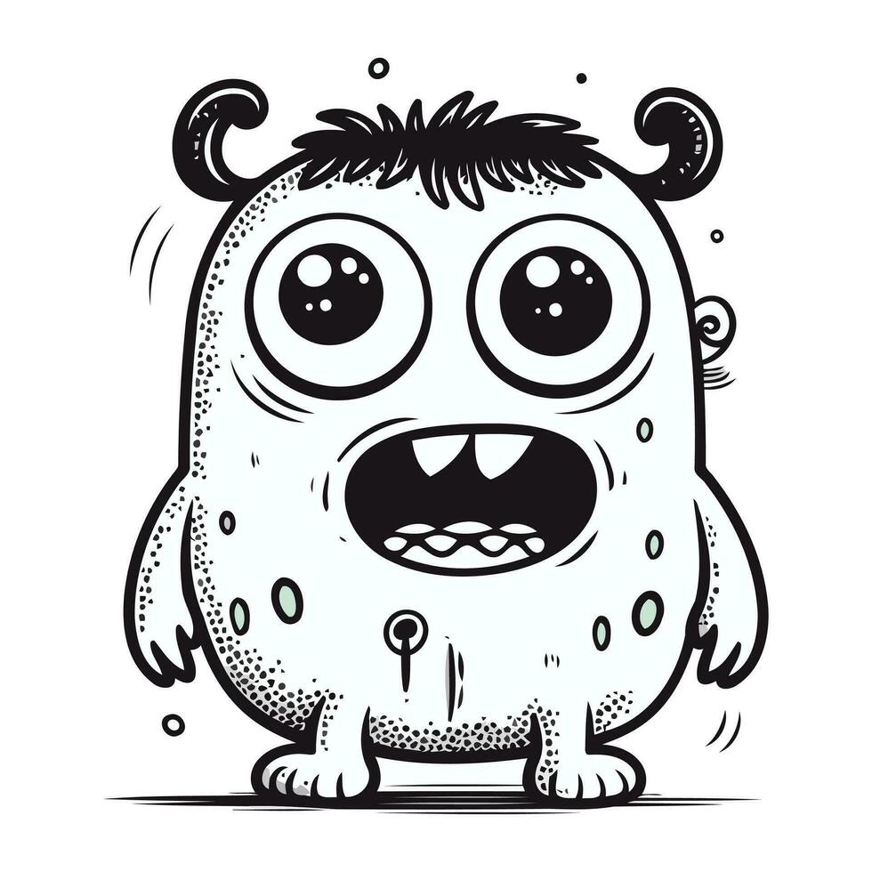 komisch Monster- mit groß Augen. Vektor Illustration von ein Monster.