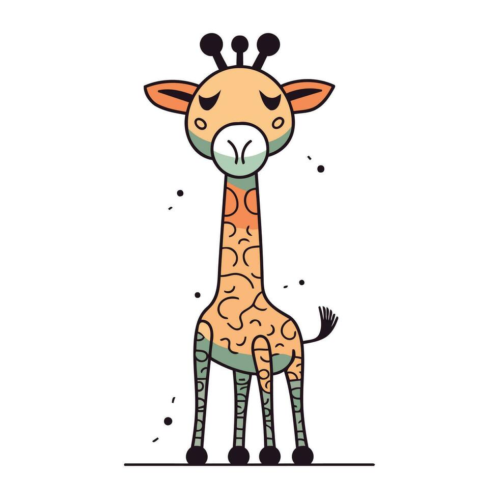 süß Karikatur Giraffe. Vektor Illustration von ein süß Giraffe.