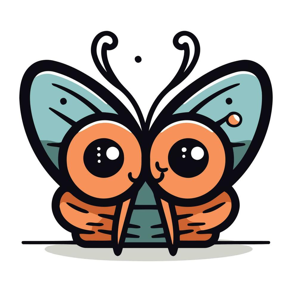 Schmetterling Karikatur Maskottchen Charakter Design Vektor Illustration.
