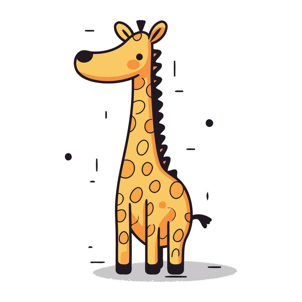 söt tecknad serie giraff isolerat på vit bakgrund. vektor illustration.