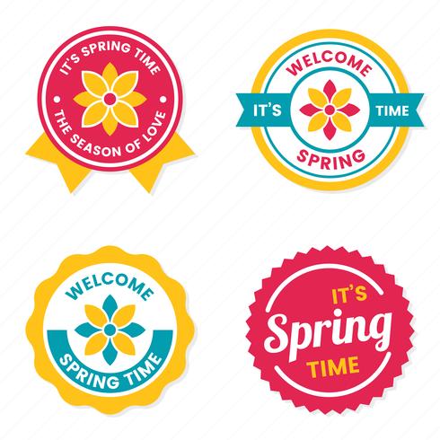 Spring Retro Vintage Vector Etikett