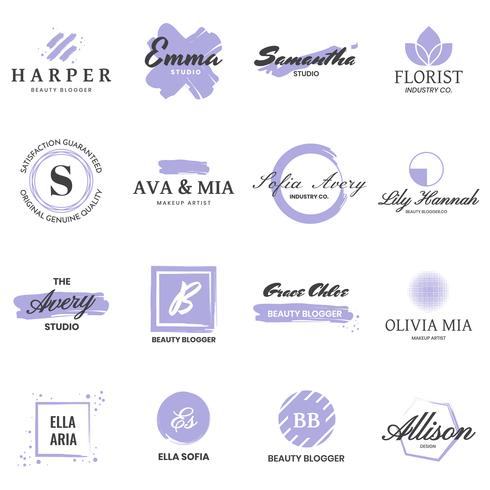 Feminin Vintage Retro Vector Logo för banner