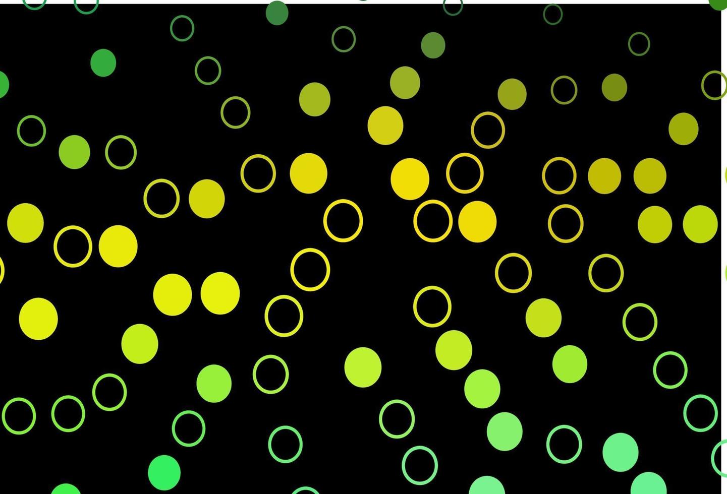mörkgrönt, gult vektormönster med sfärer. vektor