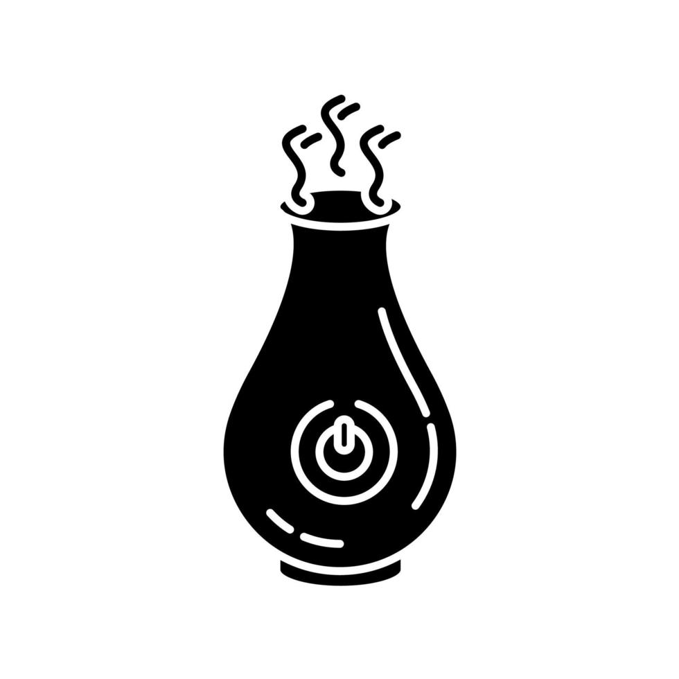 Luftreiniger, Dampfbefeuchter schwarzes Glyph-Symbol vektor