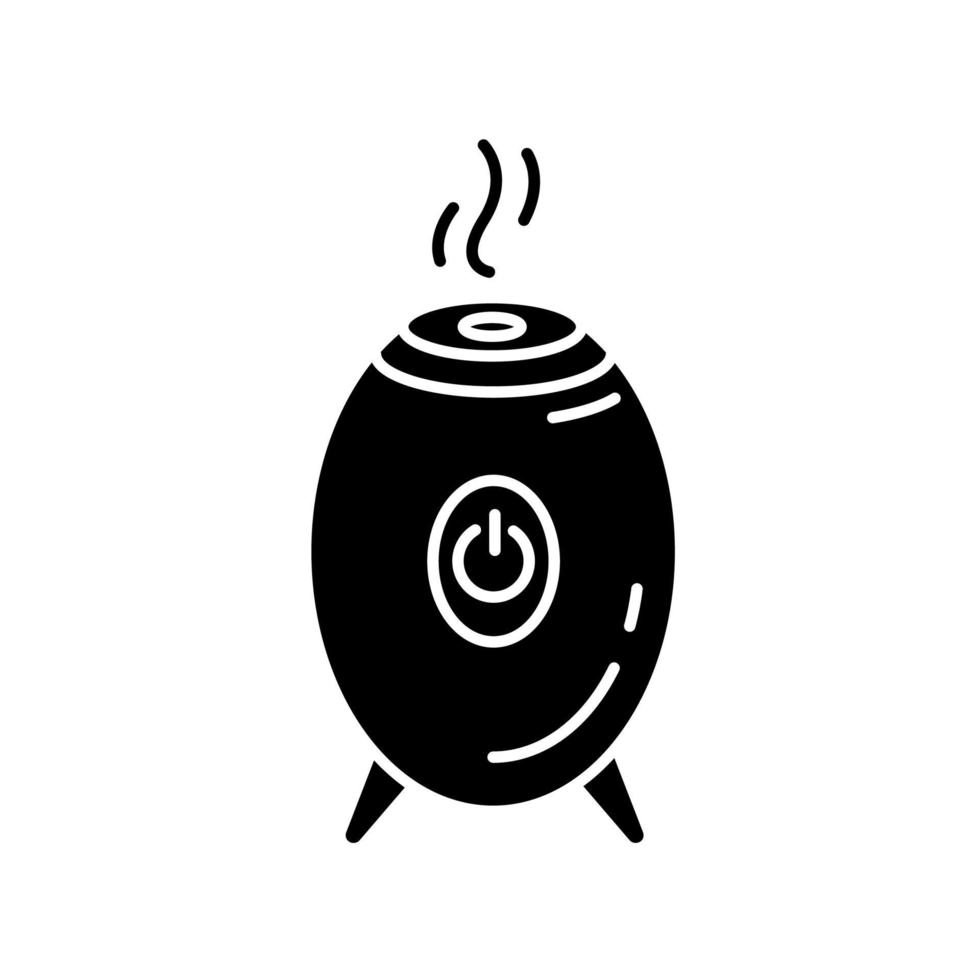 Luftfilter, Dampfbefeuchter schwarzes Glyph-Symbol vektor