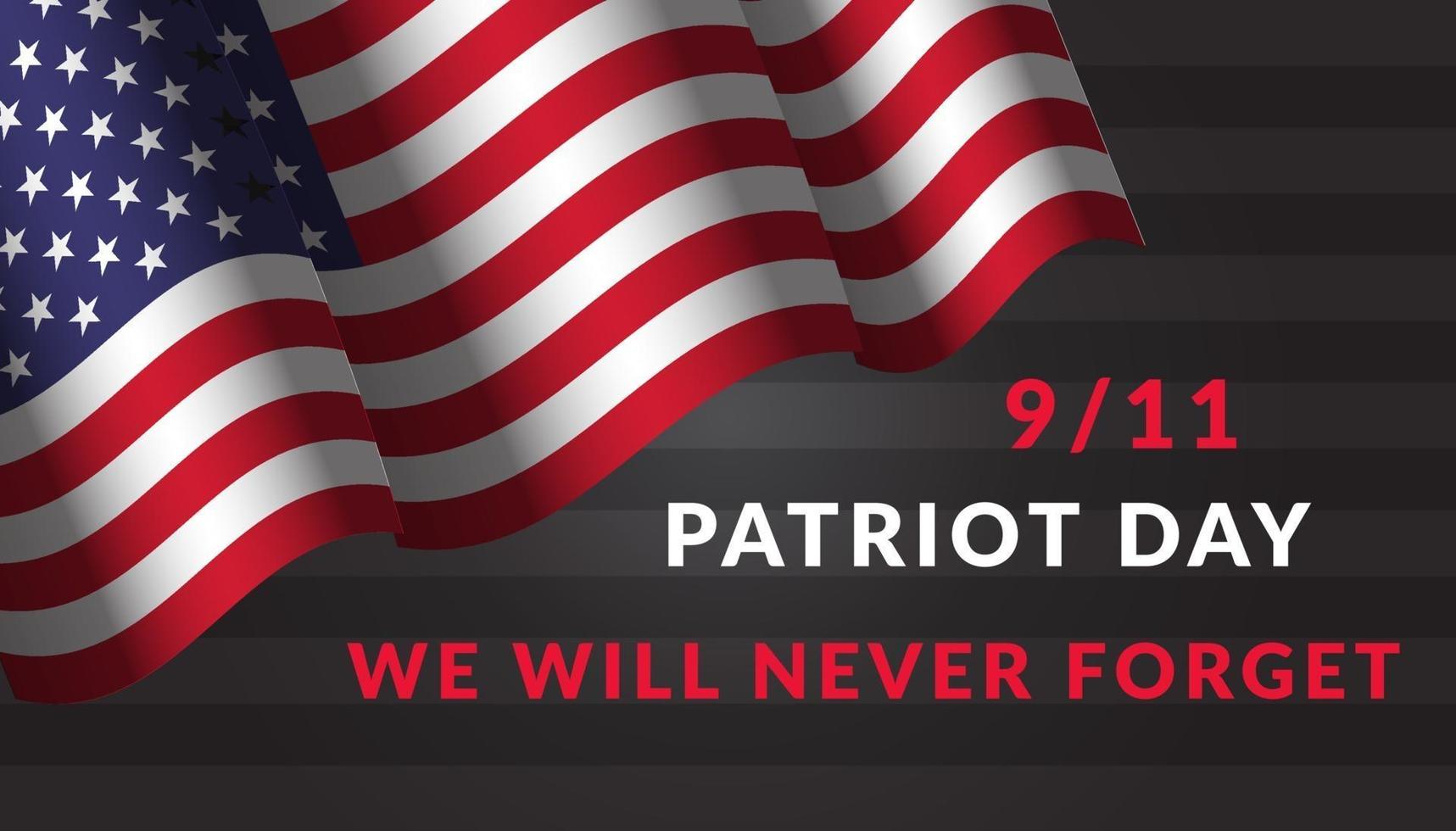 Patriot Day Memorial 9.11 horizontales Banner vektor