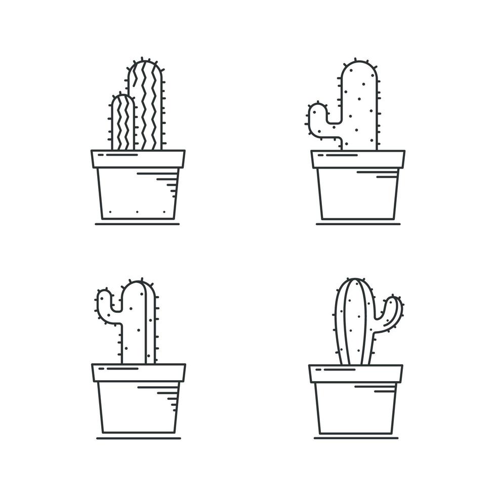 Kaktus-Liniensymbole. Vektor-Illustration vektor