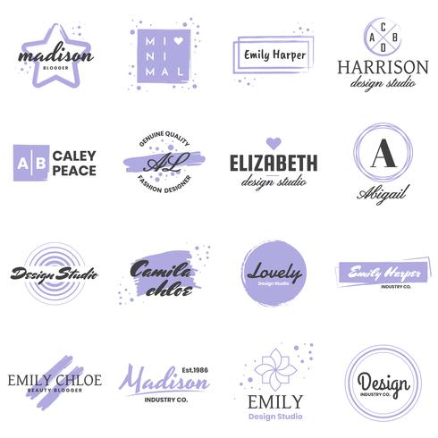 Feminin Vintage Retro Vector Logo för banner