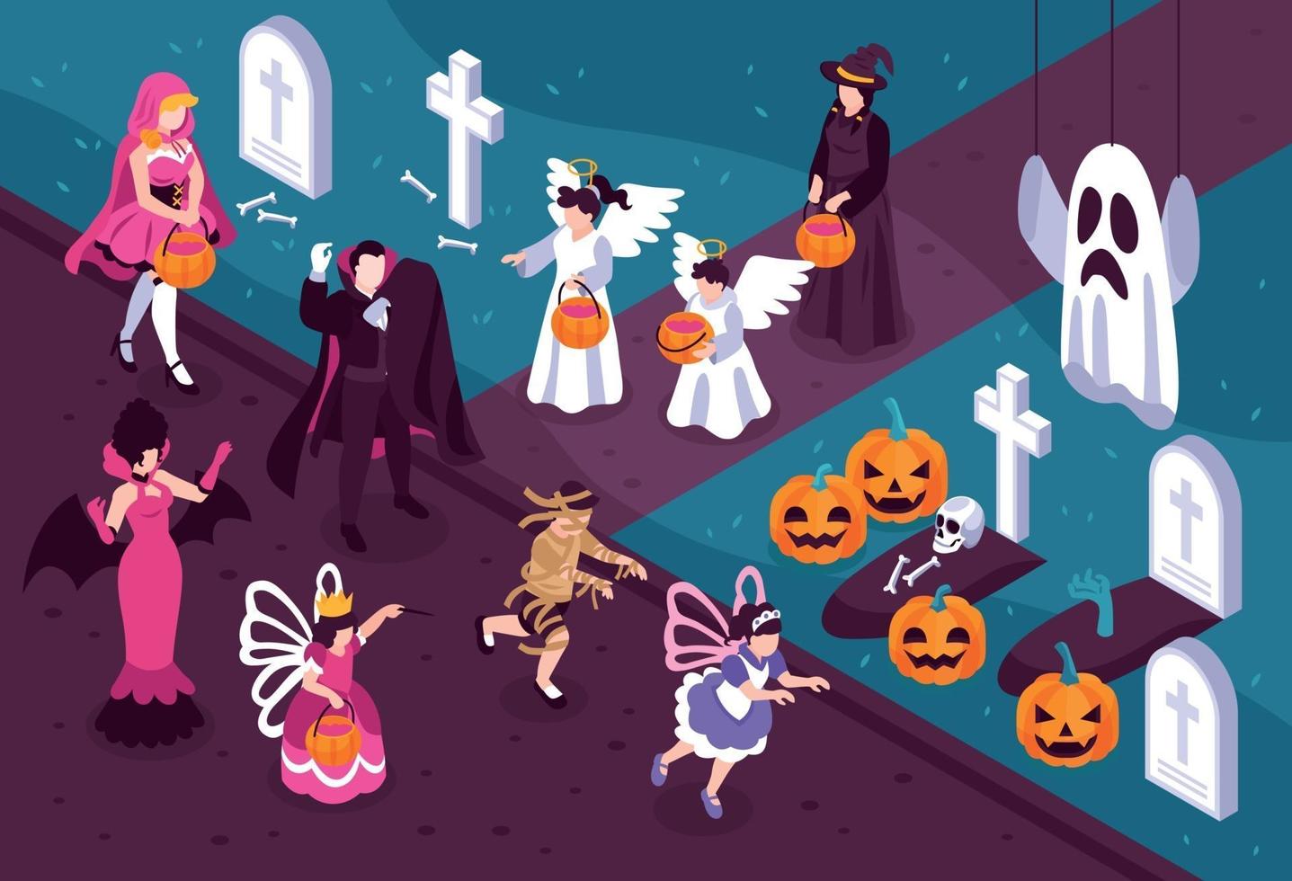 Halloween isometrische Illustration vektor