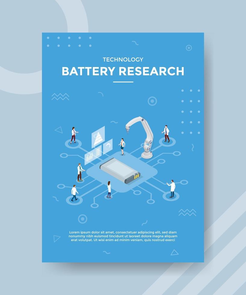 Batterieforschungstechnologiekonzept für Vorlagenbanner vektor