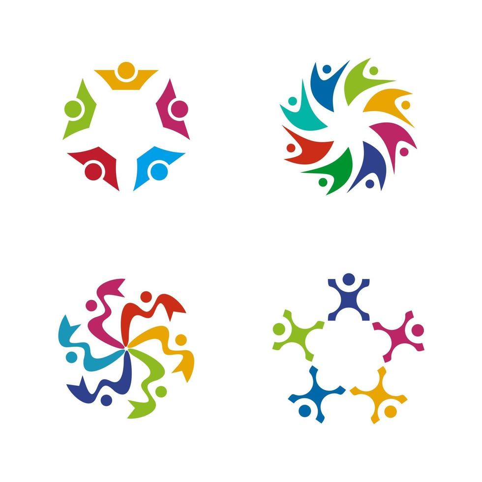 gemenskap, adoption, vård, teamwork -logotypdesign vektor