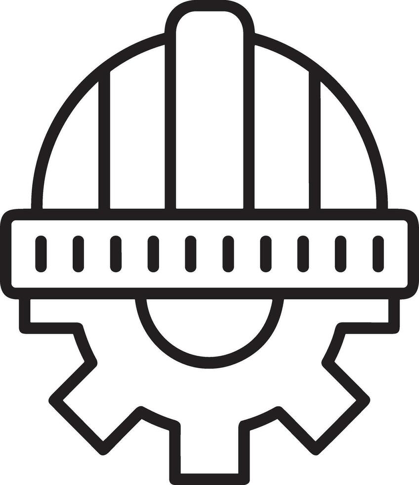 Sicherheit Helm Symbol Symbol Bild Vektor. Illustration von das Kopf Schutz industriell Ingenieur Arbeiter Design Bild vektor