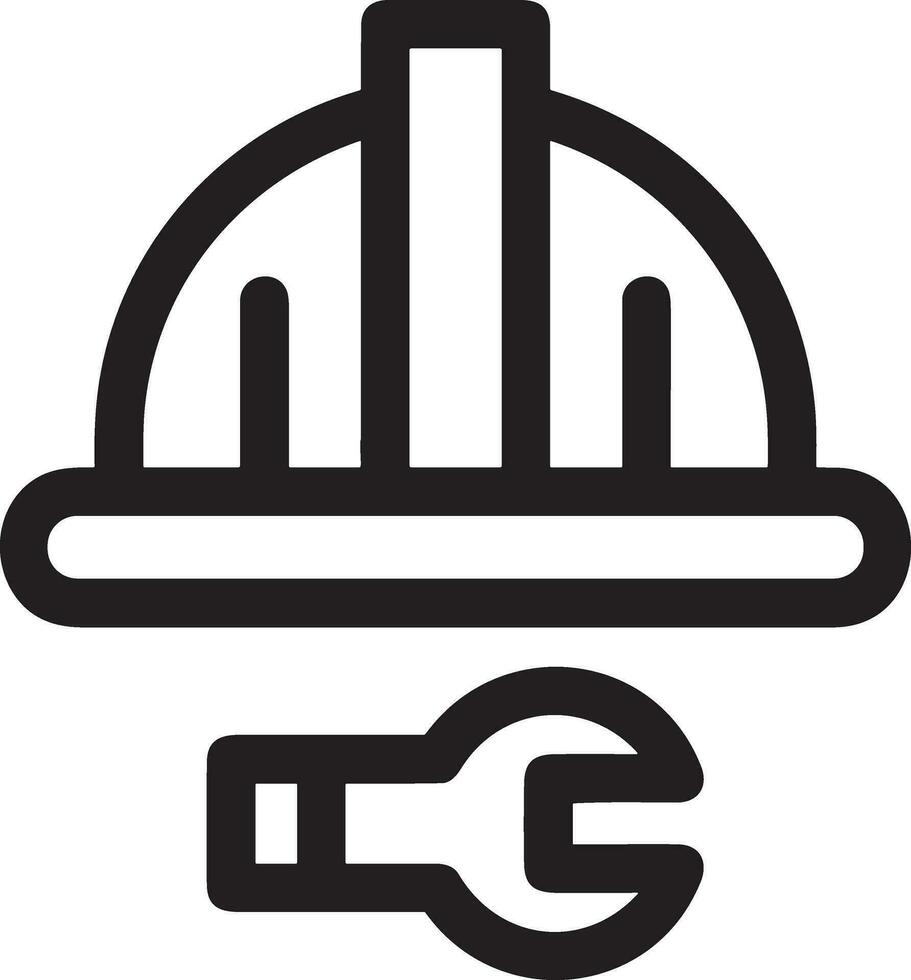 Sicherheit Helm Symbol Symbol Bild Vektor. Illustration von das Kopf Schutz industriell Ingenieur Arbeiter Design Bild vektor