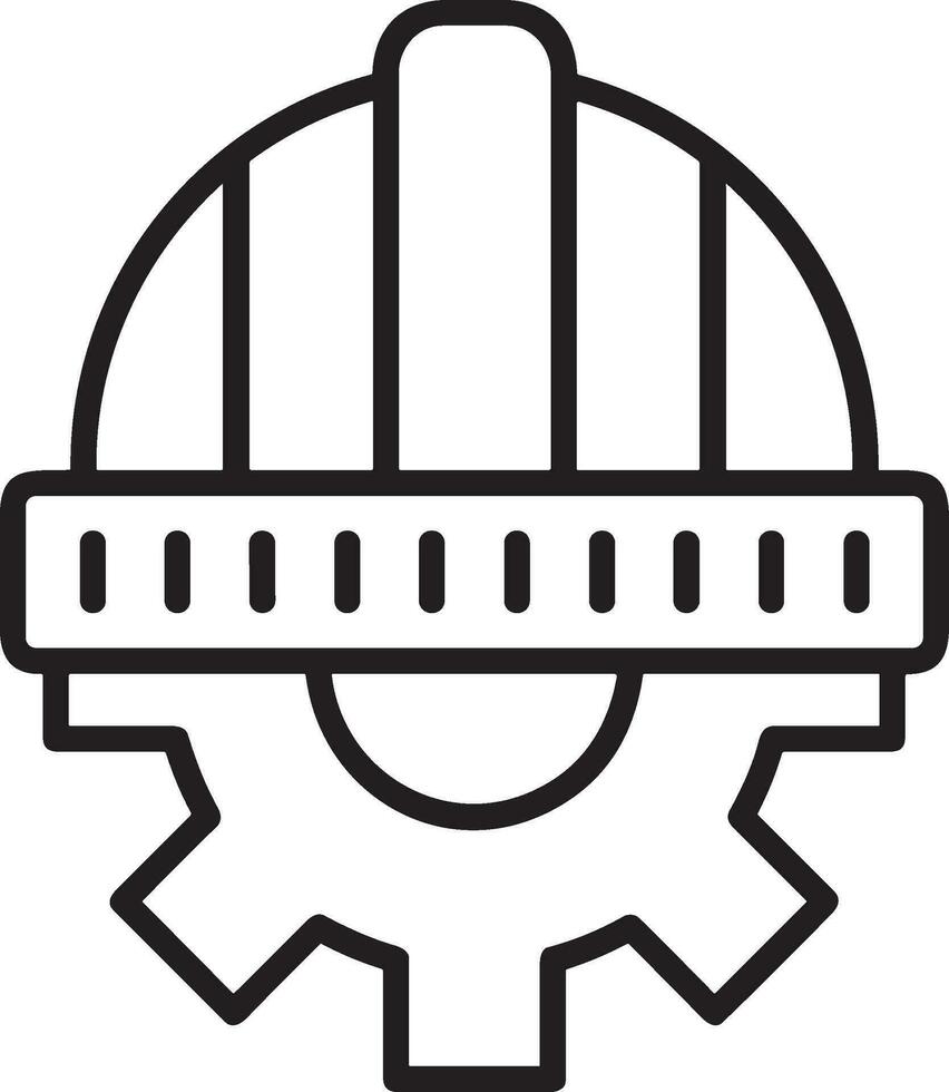 Sicherheit Helm Symbol Symbol Bild Vektor. Illustration von das Kopf Schutz industriell Ingenieur Arbeiter Design Bild vektor