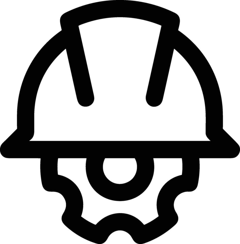 Sicherheit Helm Symbol Symbol Bild Vektor. Illustration von das Kopf Schutz industriell Ingenieur Arbeiter Design Bild vektor