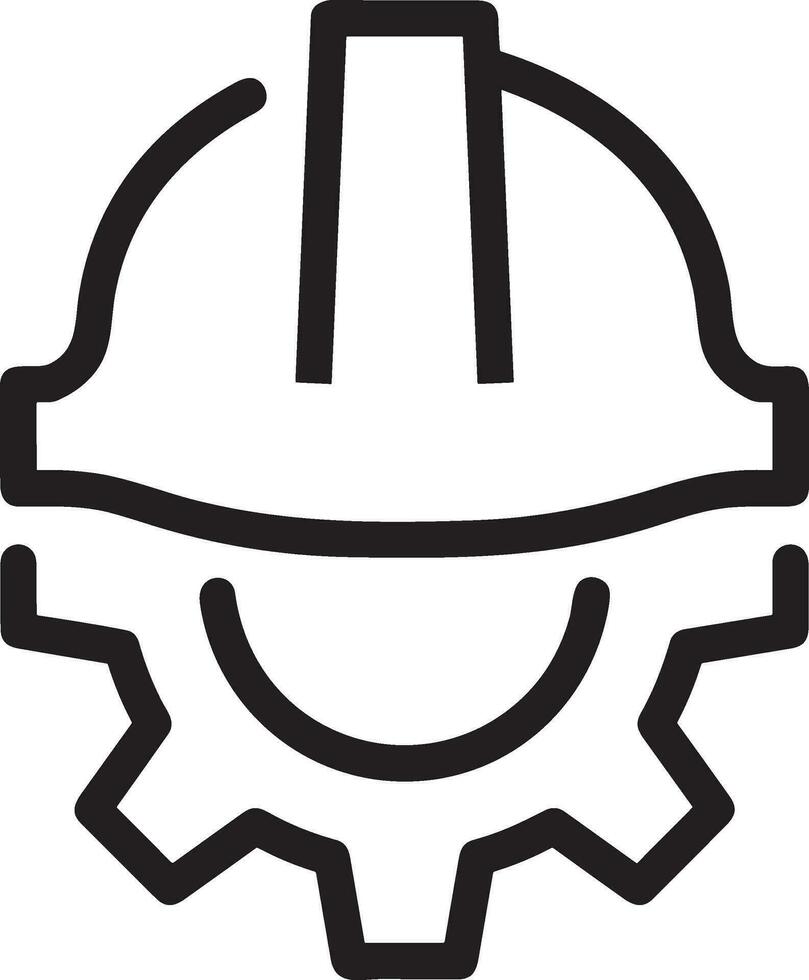 Sicherheit Helm Symbol Symbol Bild Vektor. Illustration von das Kopf Schutz industriell Ingenieur Arbeiter Design Bild vektor