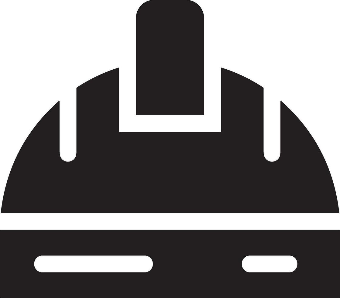 Sicherheit Helm Symbol Symbol Bild Vektor. Illustration von das Kopf Schutz industriell Ingenieur Arbeiter Design Bild vektor