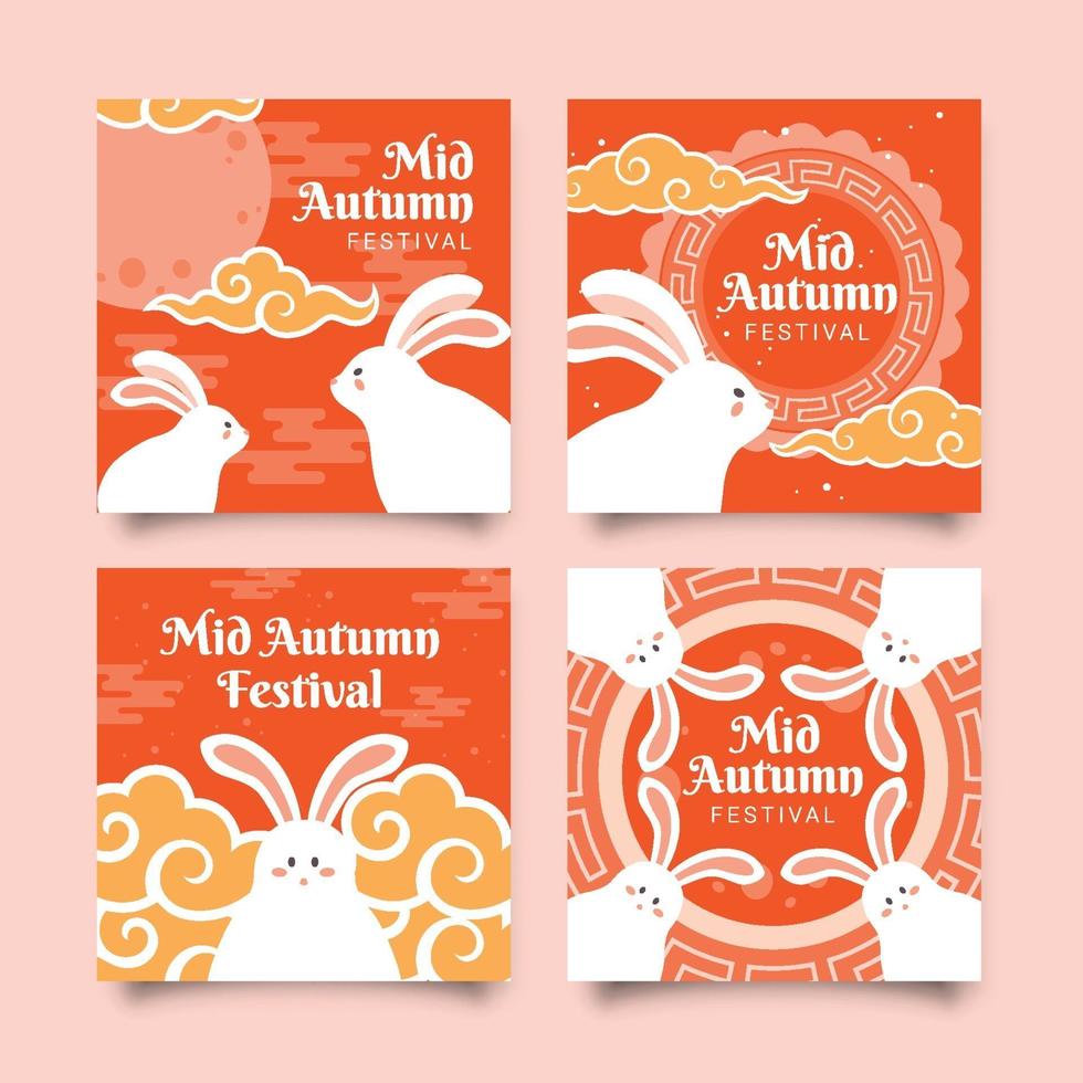 Mitte Herbst Festival Kartensammlung vektor