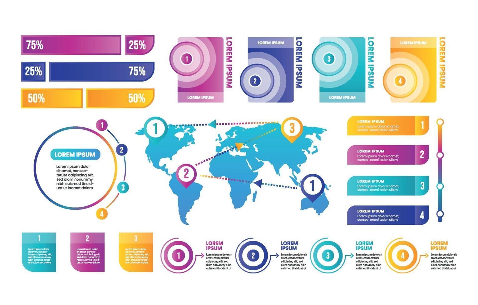 gradient infographic element vektor