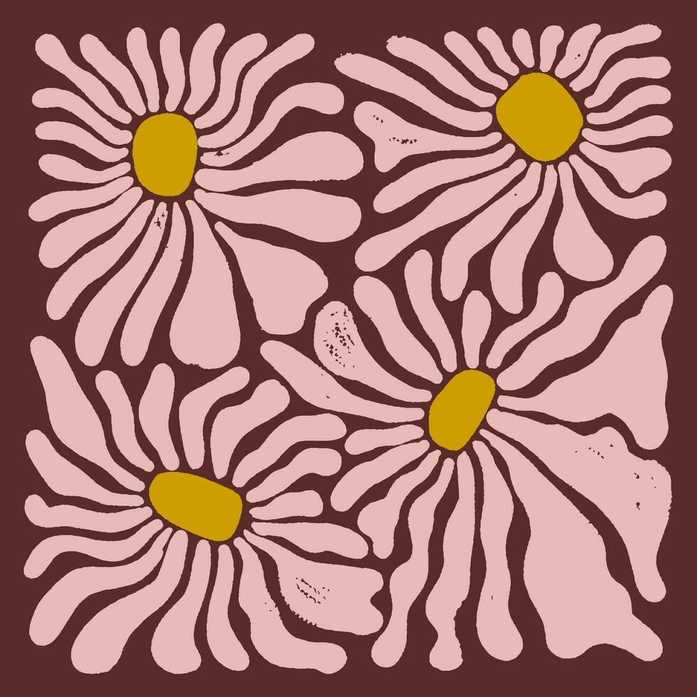 abstrakt matisse inspiriert Blume gestalten drucken. modisch organisch botanisch Karte, Poster, Hintergrund. retro Stil Vektor Illustration