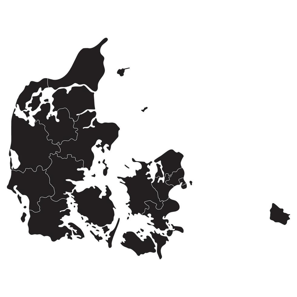 Dänemark Karte mit administrative Provinzen. Karte von Dänemark vektor