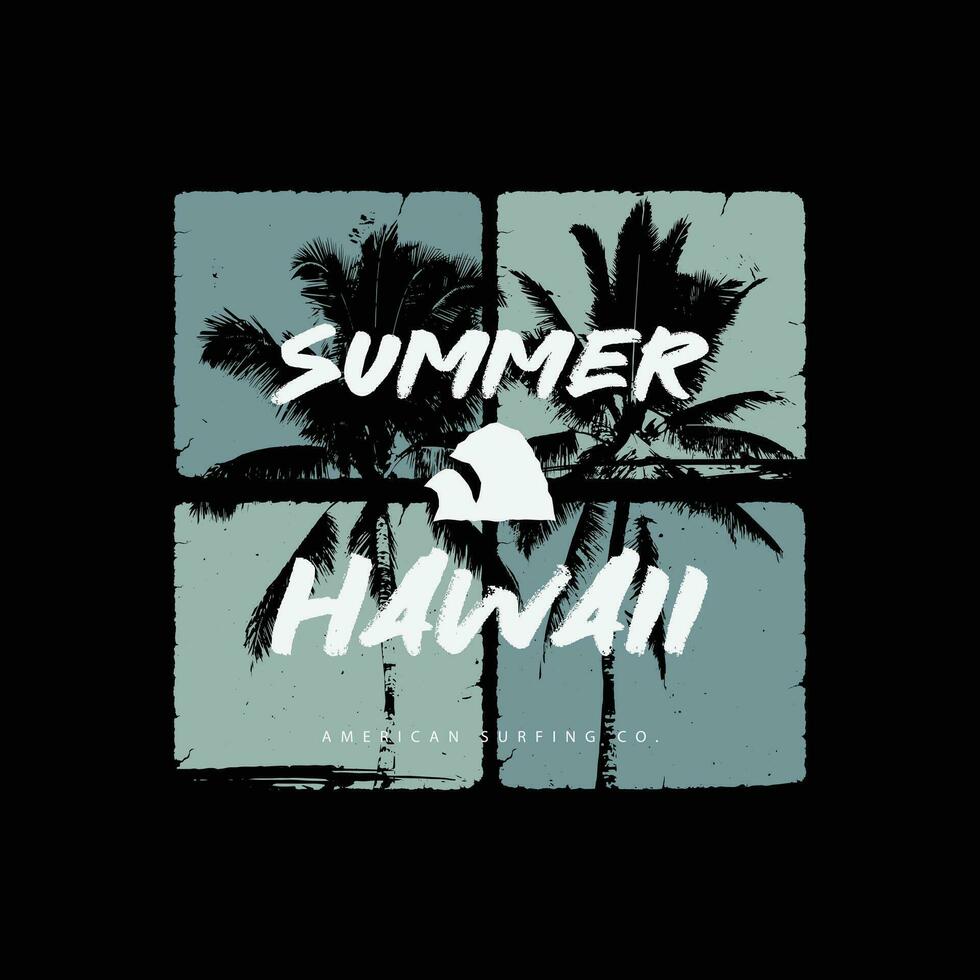 hawaii illustration typografi för t skjorta, affisch, logotyp, klistermärke, eller kläder handelsvaror vektor